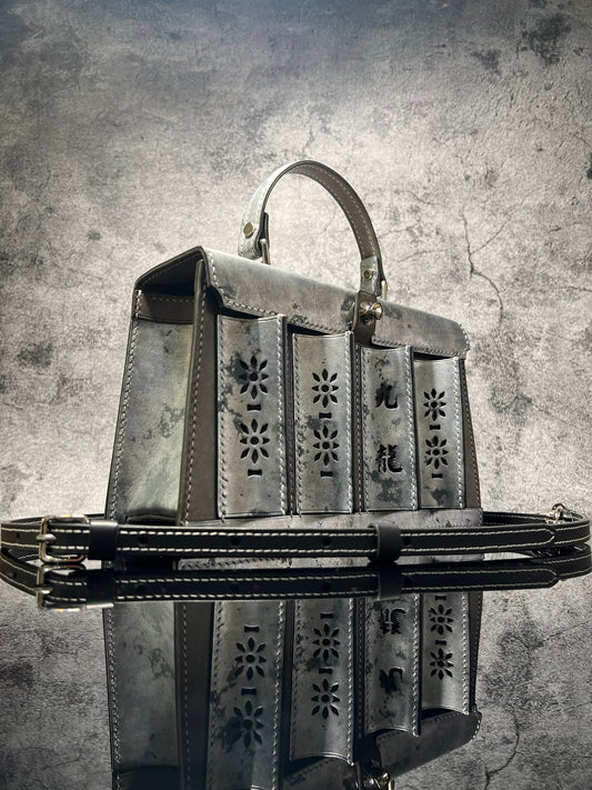 -Metallic Edition 立體鐵閘手袋S - 白鐵拼色版本